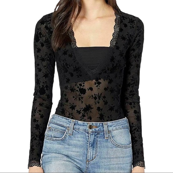 Free People Tops - Free People Sheer Lace Babes 'N Bandeaus Bodysuit | New With Tags